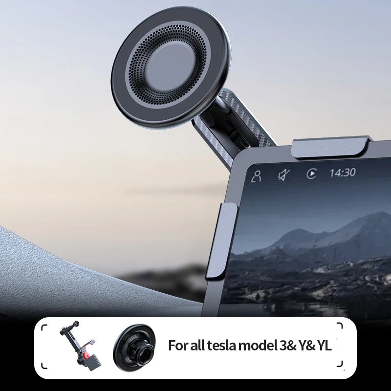 Dashboard Phone Mount for Tesla Model 3 Highland 2024-2025 and Model Y Juniper 2025, Base with Magnetic Holder, Black or Clear Black
