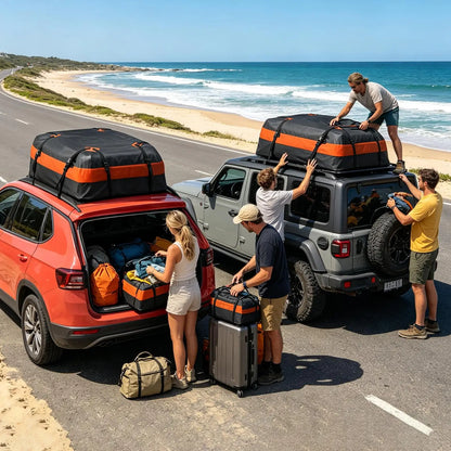 Waterproof Car Roof Bag, 44 x 35 x 17 in Oxford Cloth Rooftop Cargo Carrier for Cars, SUVs, Vans and Trucks, Black
