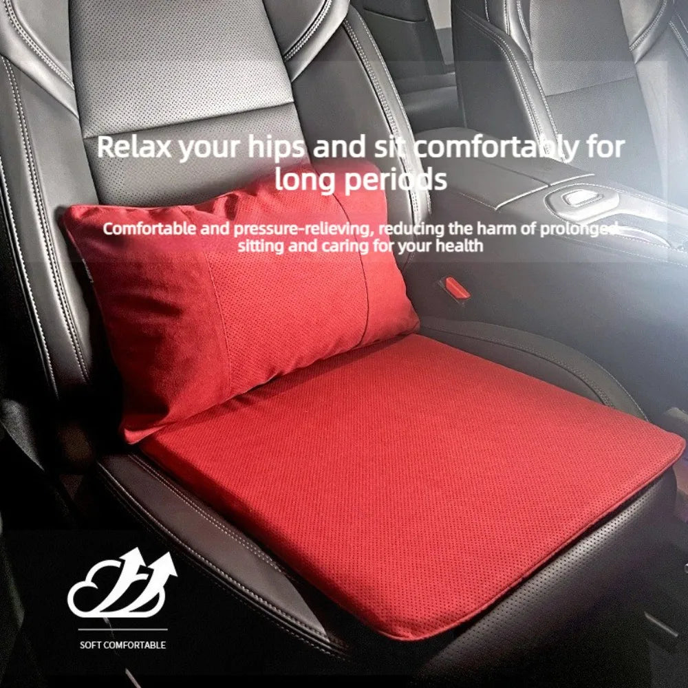 Faux Suede Car Headrest Neck Pillow, Soft Neck Support Cushion with Elastic Back for Front and Rear Seats, 18 Styles