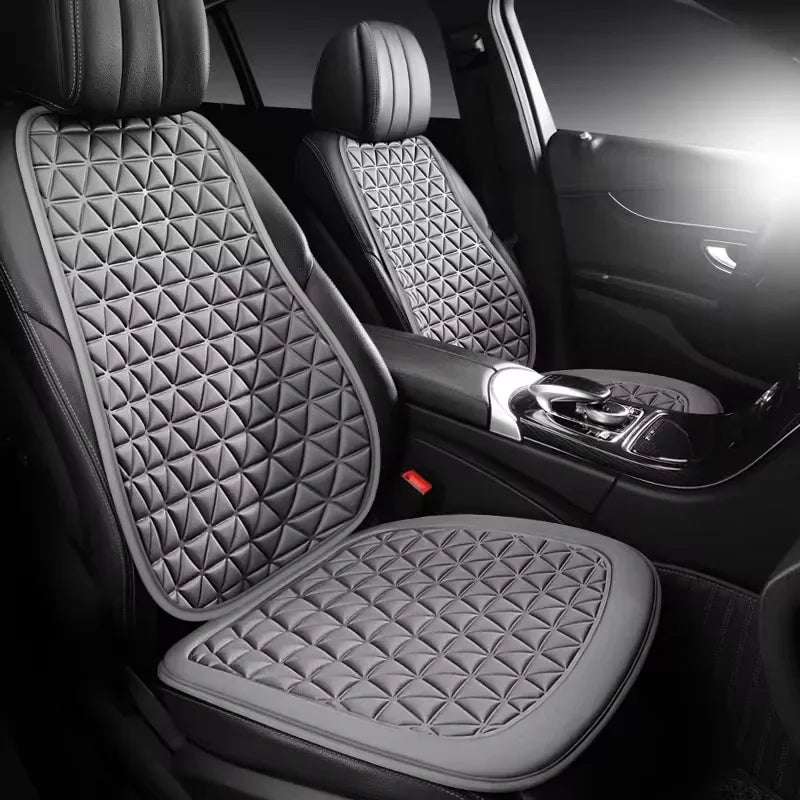 Gray seat and back cushion on a car seat