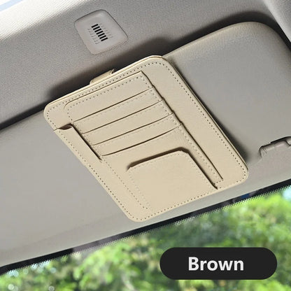 Car Sun Visor Storage Pouch — Elastic-Band Card & Cash Holder