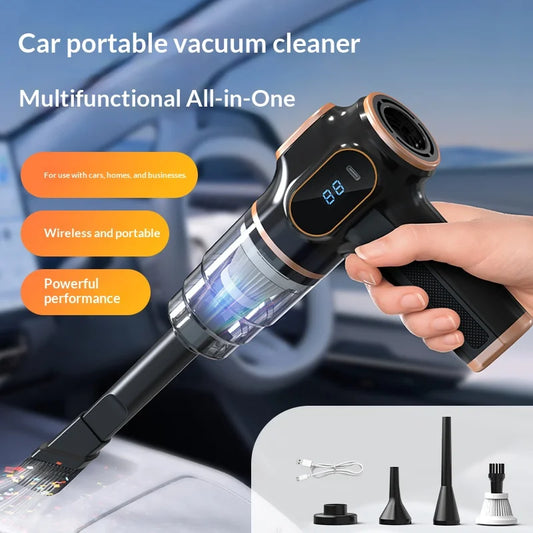 Wireless Handheld Car Vacuum, 3 in 1 Suction, Blowing and Air Extraction, Rechargeable USB-C, for Car Interiors and Home