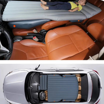 Back seat leveled with cushions for sleeping