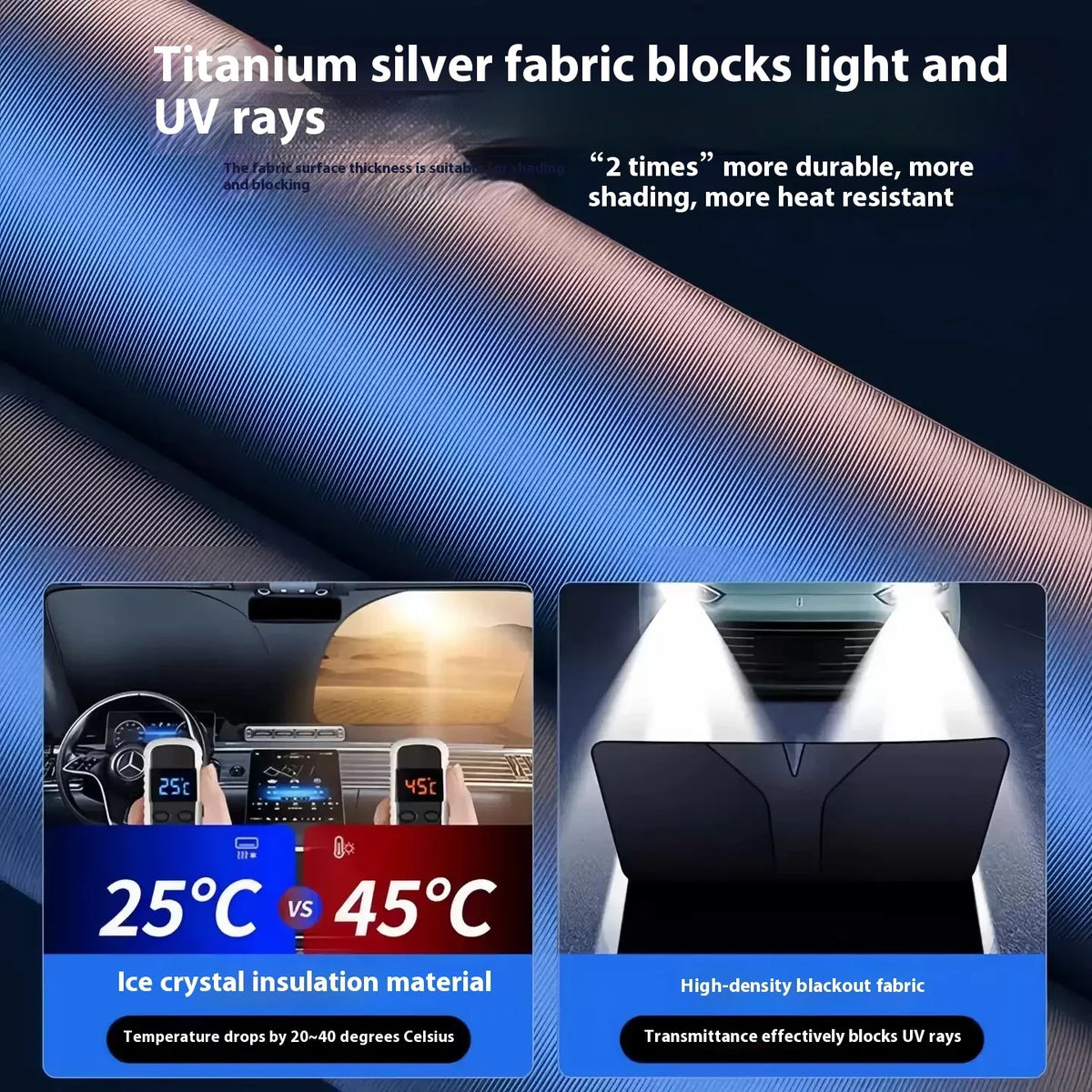 Front Sun Shade for Toyota Camry 2025-2026 (XV80), Single PVC Windshield Shade, Heat Insulation and Sun Protection