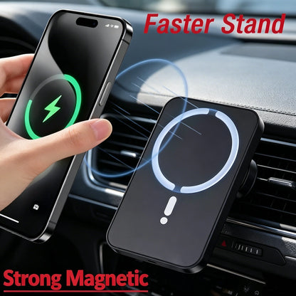 Magnetic Wireless Car Charger Vent Mount, 15W Fast Charging with 360 Degree Ball Joint, for iPhone 12 and Newer, Black or White