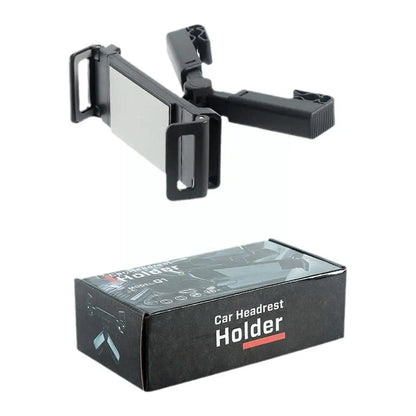 Headrest Tablet Mount with 360 Degree Rotation for Car Back Seat, Adjustable and Foldable Tablet Holder for Road Trips, Black
