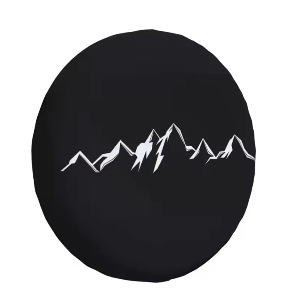Spare Tire Cover for Jeep Wrangler, 4x4 Mountain PU Leather, No Camera Hole, 14 to 18 in, 20 Lettered Designs