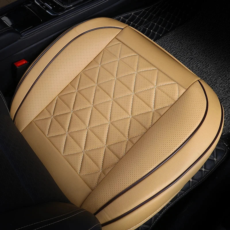 Beige PU leather seat cushion