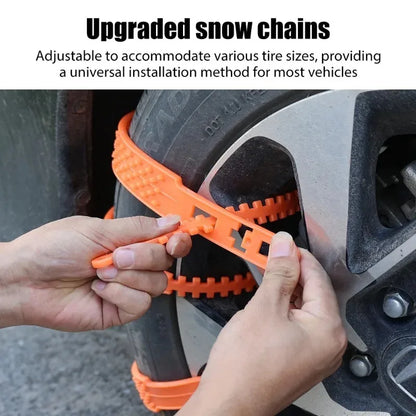 Adjustable snow chain strap for most tires