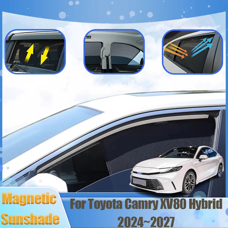 Magnetic Black Mesh Sun Shades for Toyota Camry 2025-2027 (XV80), Windshield, Side and Rear Window Shades, Full or Partial Sets