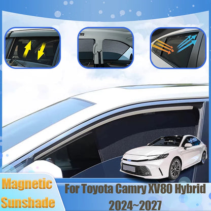Magnetic Black Mesh Sun Shades for Toyota Camry 2025-2027 (XV80), Windshield, Side and Rear Window Shades, Full or Partial Sets