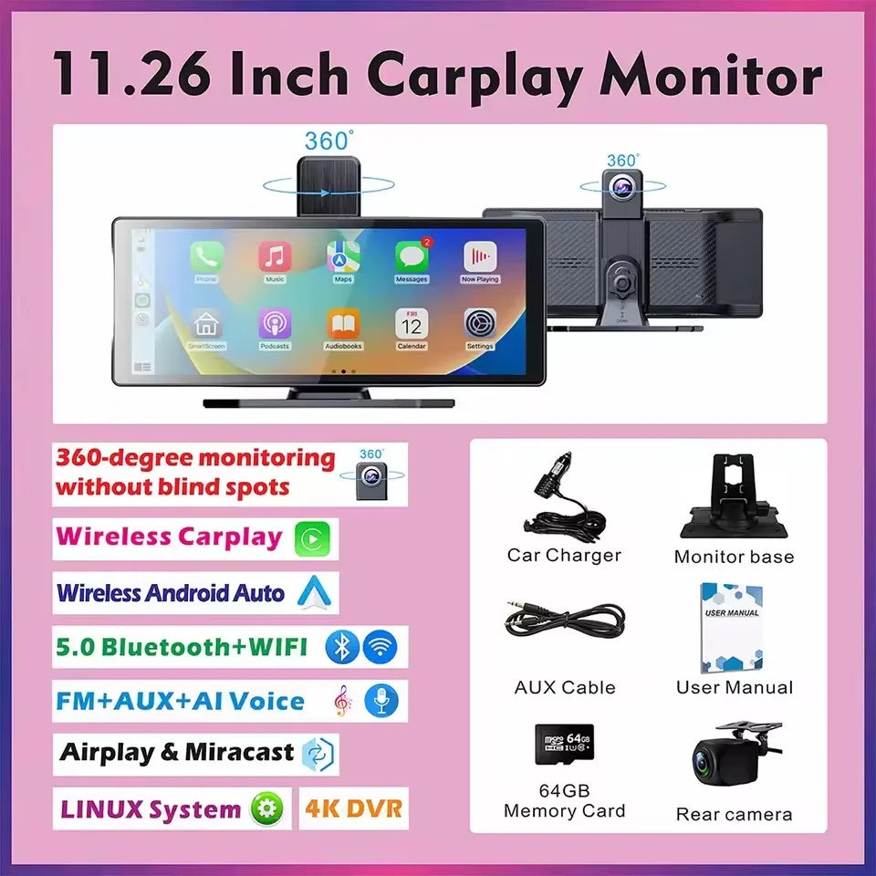 Dual camera version with rotating front camera, rear camera and 64GB card