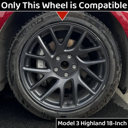 Wheel Covers for Tesla Model 3 Highland 2024, Set of 4 Full Rim Covers for 18-Inch Wheels, Gun Gray ABS with Snap-In Clips