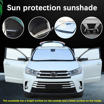 Full Coverage Privacy Sun Shades for Toyota Camry 2025-2026 (XV80), Silver and Black PVC Window Shades, All Windows or Partial Sets