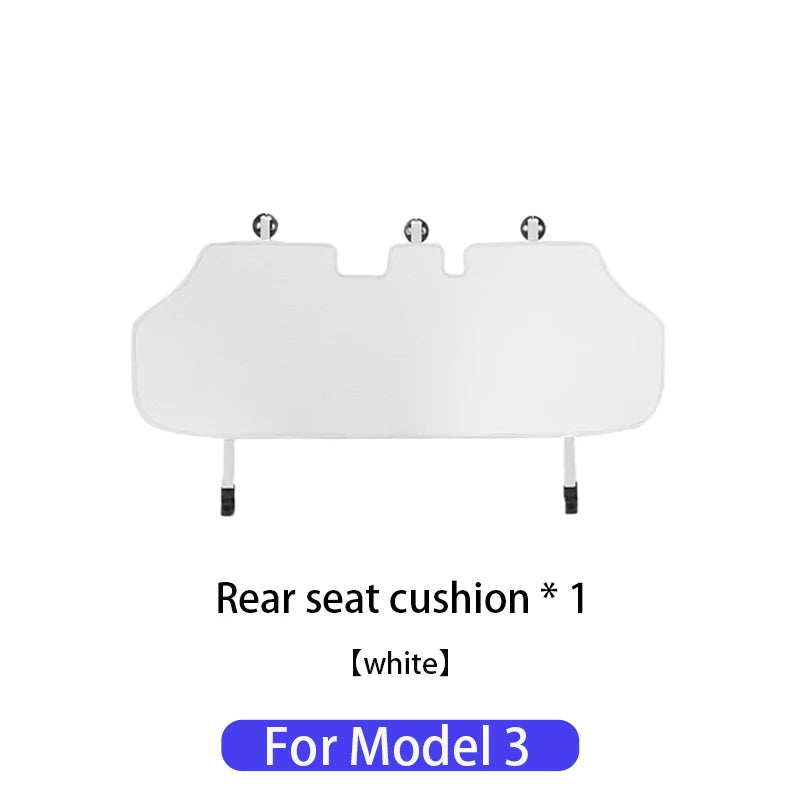 Ice Silk Seat Cushions for Tesla Model 3 and Model Y, Breathable Knit Front or Rear Seat Pads, Black or White