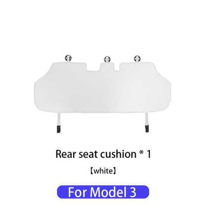 Ice Silk Seat Cushions for Tesla Model 3 and Model Y, Breathable Knit Front or Rear Seat Pads, Black or White