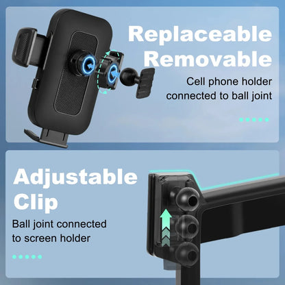 Phone Mount for Toyota RAV4 2019-2025, Screen Clip Holder for 7-Inch or 8-Inch Screens, 360-Degree Rotation, Tool-Free Install