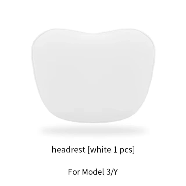 Headrest and Lumbar Pillows for Tesla Model 3 and Model Y, Soft Skin-Feel Neck and Back Support, White or Black