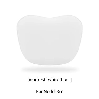 Headrest and Lumbar Pillows for Tesla Model 3 and Model Y, Soft Skin-Feel Neck and Back Support, White or Black
