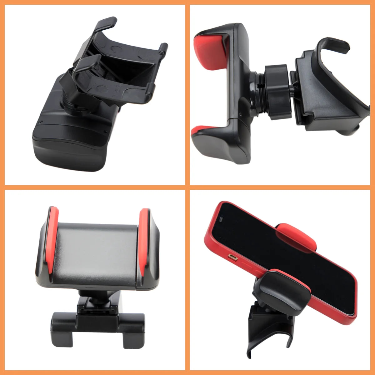 Dashboard Phone Mount for Jeep Wrangler 2018-2023 (JL), Lightweight ABS Holder, Screw-On Install Without Drilling, Red or Black