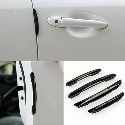 Car Door Edge Guard Strips, 4 Pack Stick-On PVC Door Protectors Against Scratches and Small Knocks, Universal Fit, Black or Clear