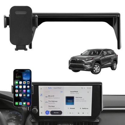 Phone Mount for Toyota RAV4 2019-2025, Screen Clip Holder for 7-Inch or 8-Inch Screens, 360-Degree Rotation, Tool-Free Install