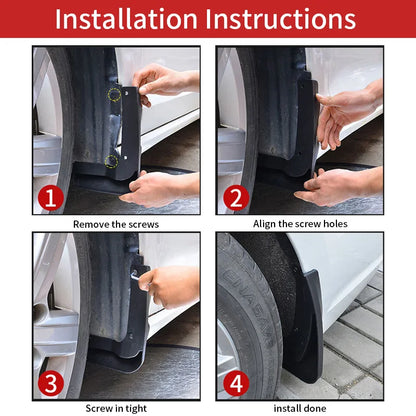Mud Flaps for Hyundai Tucson Hybrid and N Line 2022-2024 (NX4), Set of 4 ABS Splash Guards with Adhesive Tape
