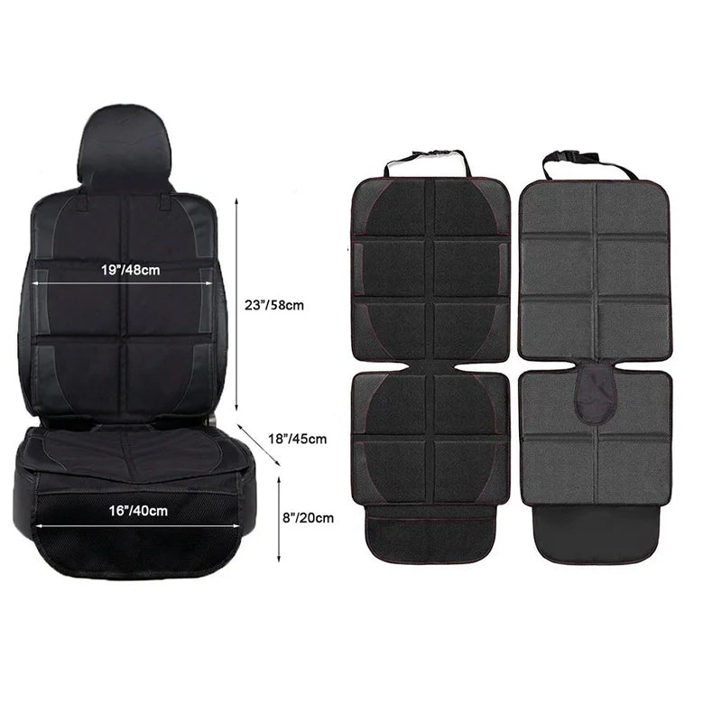 Child Car Seat Protector Mat for Tesla Model 3 and Model Y 2019-2026, Non-Slip Oxford and Faux Leather Back Seat Pad, 0.5 in (12 mm) Thick