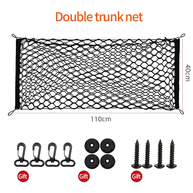 Cargo Net for Toyota RAV4 2019-2023 (XA50), 27.6 x 27.6 in Elastic Nylon Trunk Net with 4 Hooks, Single or Double Layer