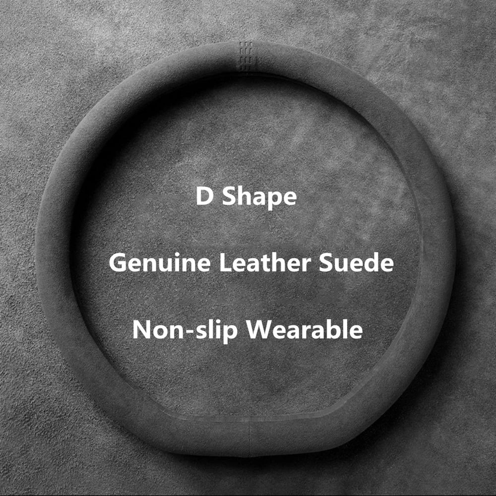 D shape suede cover with black stitch marker