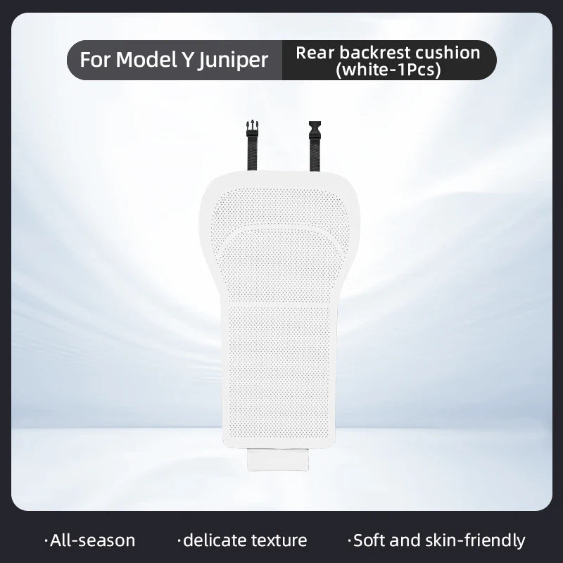 PU Leather Seat Cushions for Tesla Model Y Juniper and Model 3 Highland, Front or Rear Seat and Backrest Pads, Black or White
