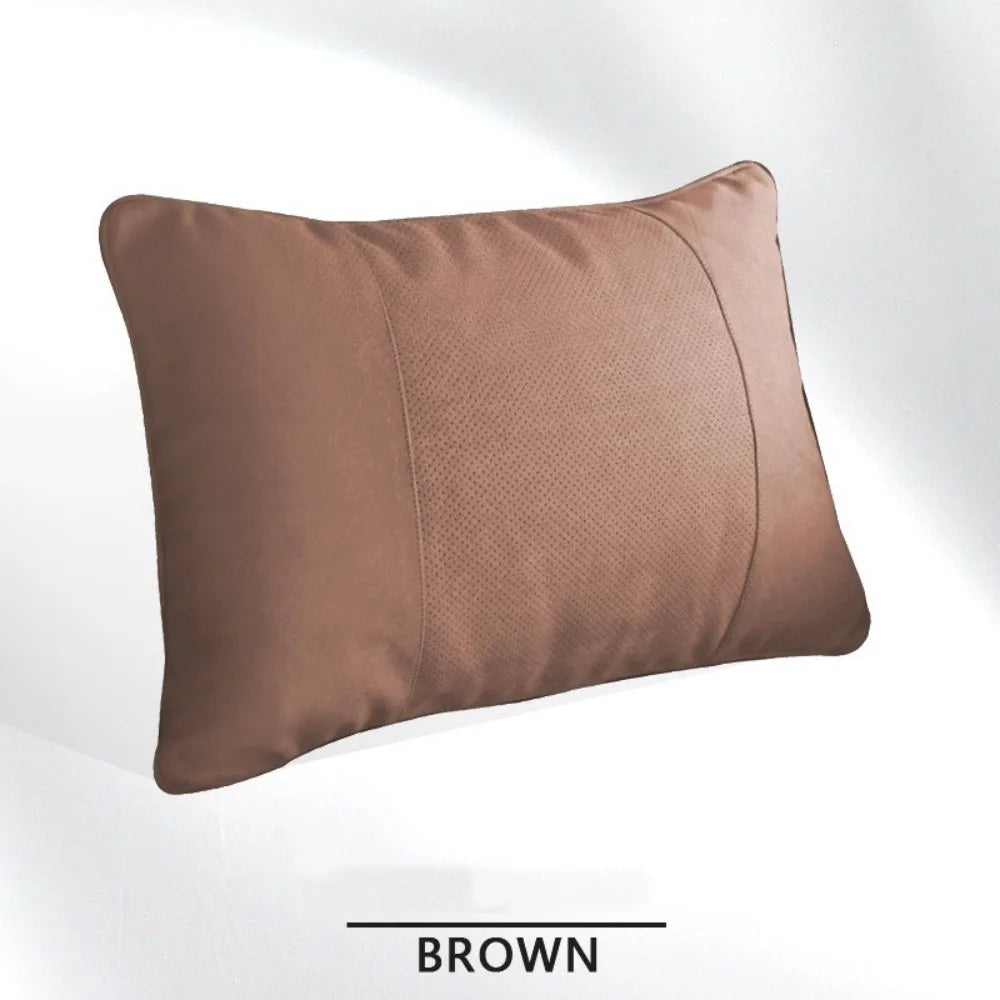Faux Suede Car Headrest Neck Pillow, Soft Neck Support Cushion with Elastic Back for Front and Rear Seats, 18 Styles