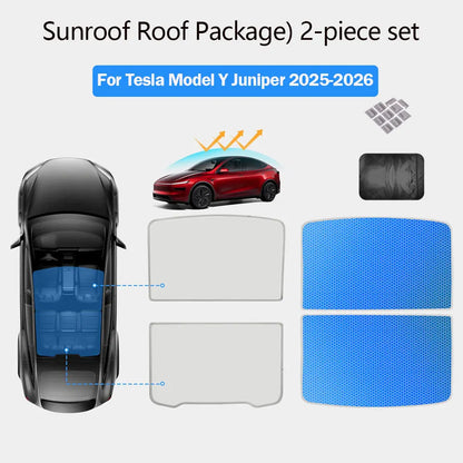Glass Roof Sunshade for Tesla Model Y 2020-2024 and Juniper, Model 3 2017-2023 and Highland, Clip-On Shades in Black, White or Blue