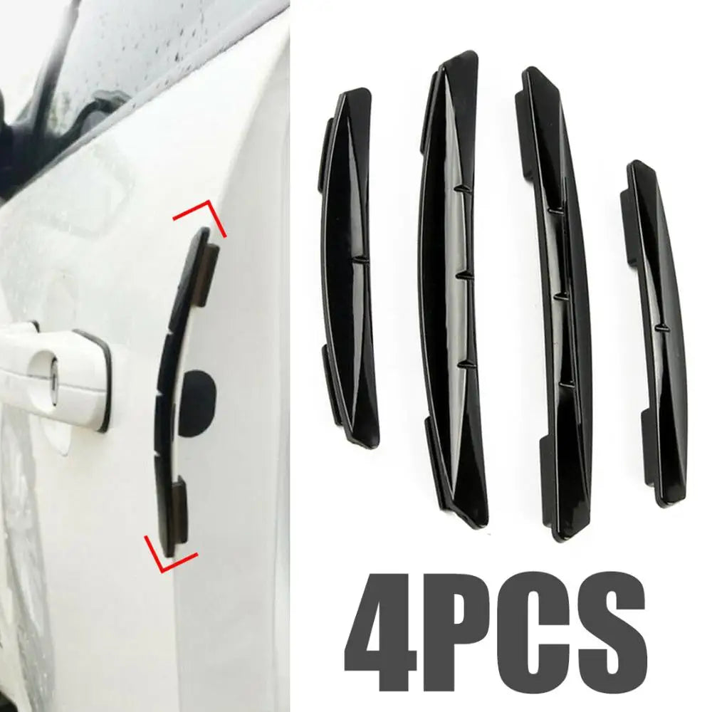 Car Door Edge Guard Strips, 4 Pack Stick-On PVC Door Protectors Against Scratches and Small Knocks, Universal Fit, Black or Clear