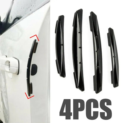 Car Door Edge Guard Strips, 4 Pack Stick-On PVC Door Protectors Against Scratches and Small Knocks, Universal Fit, Black or Clear