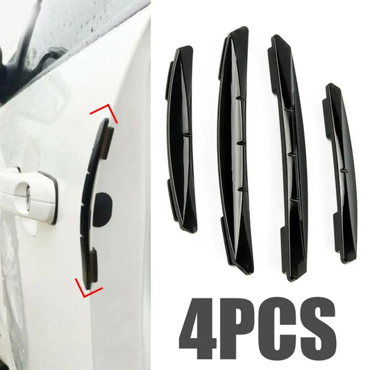 Car Door Edge Guard Strips, 4 Pack Stick-On PVC Door Protectors Against Scratches and Small Knocks, Universal Fit, Black or Clear