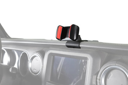 Dashboard Phone Mount for Jeep Wrangler 2018-2023 (JL), Lightweight ABS Holder, Screw-On Install Without Drilling, Red or Black