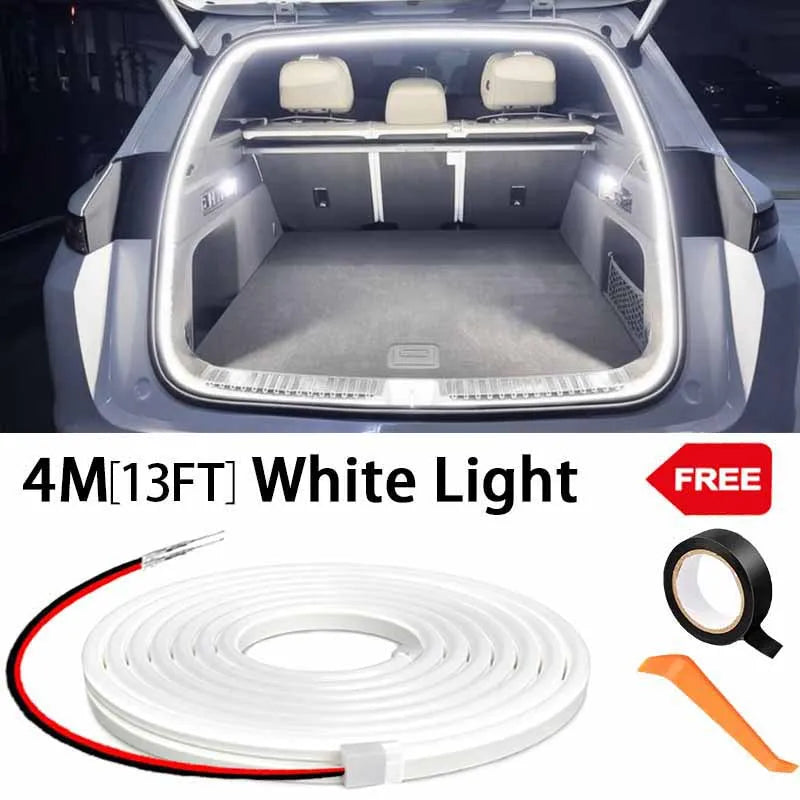 Automatic LED Trunk Light Strip, Tailgate and Frunk Light that Turns On When Opened, Flexible and Waterproof, 2, 4 or 6 m, 5 Colors