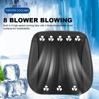 USB Cooling Seat Cushion with 5 or 8 Fans, 3 Speed Ventilated Seat Pad for Car, Home or Office Chair, 16.9 x 16.9 Inch