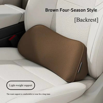 Memory Foam Lumbar Pillow for Car Seats, Curved Lower Back Support with Anti-Slip Design, for Driving and Office Chairs, 6 Colors