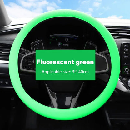 Fluorescent green silicone steering wheel cover
