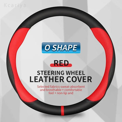 Steering Wheel Cover for Honda Civic 2022-2024, Slip-On PU Leather for Round 14.6-15 in (37-38 cm) Wheels, 5 Colors