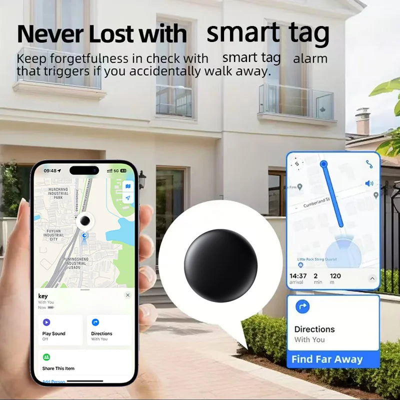 Bluetooth Item Tracker Tags, 4 Pack, Works with the Find My App on iPhone, Magnetic Silicone Cases for Keys, Bags, Bikes and Cars