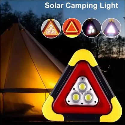 3 in 1 Solar Warning Triangle Light, Emergency Roadside Triangle with LED Flashlight, Camping Lamp and 6400 mAh Power Bank