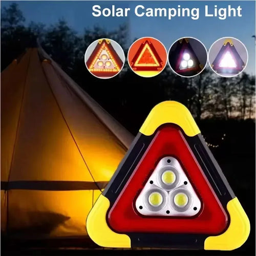 3 in 1 Solar Warning Triangle Light, Emergency Roadside Triangle with LED Flashlight, Camping Lamp and 6400 mAh Power Bank