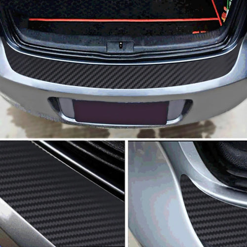 Rear Bumper Protector Sticker, Self-Adhesive 3D Carbon Fiber Film Trunk Sill Guard, 35 or 41 Inch for Cars, SUVs and Minivans