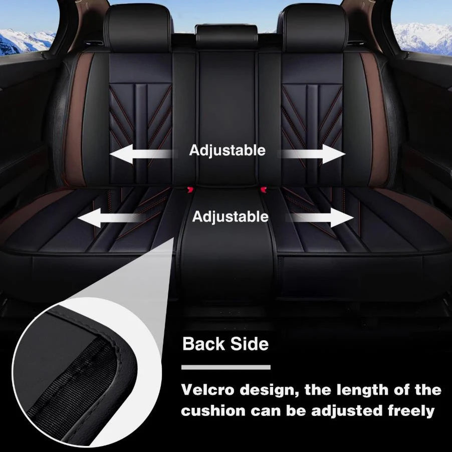 Faux Leather Seat Covers for Toyota RAV4 2019-2024, 5-Seat Full Set with Headrest Covers, Black and Red