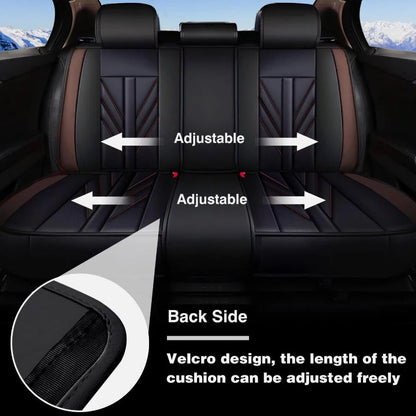 Faux Leather Seat Covers for Toyota RAV4 2019-2024, 5-Seat Full Set with Headrest Covers, Black and Red
