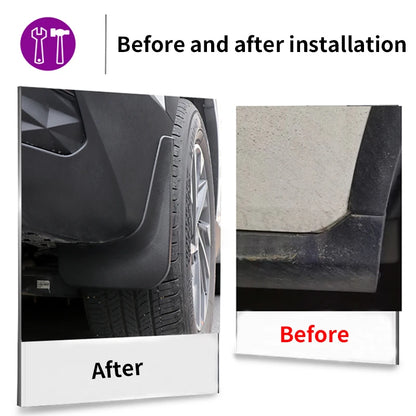 Mud Flaps for Hyundai Tucson Hybrid and N Line 2022-2023 (NX4), Black ABS Front and Rear Splash Guards