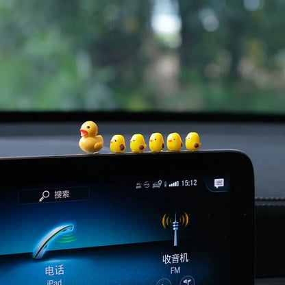 5 Cute Mini Duck Dashboard Ornaments, Resin Car Decorations for the Dashboard, Console or Desk, 2 Styles